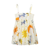 Spring Print Slim Mini Suspender Dress 2986141-Outfit