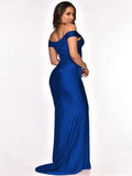 Sweetheart Slit Pleated Long Evening