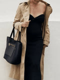 Knitted Twist Strapless Maxi Dress-Outfit