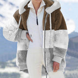 2025 Autumn And Winter Warm Plush Bulbla Chain Pocket Hooded Loose Coat