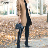 Autumn Winter Coat Solid Color Suit Stand Collar Woman Coats Elegant Fashion All-Mature Simple Lady