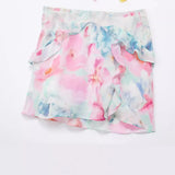 Spring Laminated Decorative Print Mini Suspender Dress 3343758-Outfit