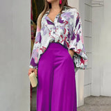 Women's Dress 2025 Printed Shirt Long-Sleeved INS Style Trousers Fashion Winter Wear