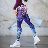 Waist Fitness Leggings Women 3D Moon Print Fashion Leggins Push Up Sexy Ankle-Length Pants Elasticity Legging