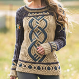2025 3D Digital Print Round-Neck Sweater Knitted