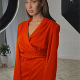 Autumn 2022 Wrap Mini Dress for Women Fashion Outfits Long Sleeve Tie Up Party Club Dresses Vestido