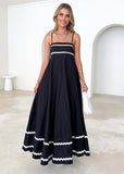 Summer Slings Low-Square Collar Layered Flowing Beach Holiday Party Long