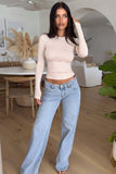 Low-Rise Jeans Fashion Retro Straight Trousers Loose Denim Trousers