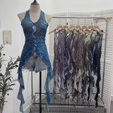 Vintage 2024 New Personality Tie Hottie Wind Hanging Sleeveless Top Ribbon Vest