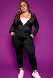 Plus Size Casaul Solid Hoodies And Pant