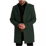 Version Of 24 New Large-Size Hairy Coat Men's Single Buckle Long Coat