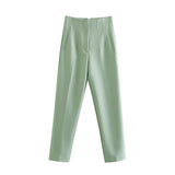 Fashionable Multi-Color Pendant High-Waisted Straight Harlan Casual Suit Trousers In Spring And Summer 2024-Outfit