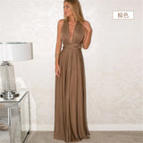 Style Multi-Wear Multi-Rope Cross-Back Sexy Bandage Dress Long Dress-Outfit