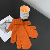 And Winter Solid Color Can Touch Exposed Finger Warm Wool Knitted