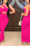 Sexy Asymmetric Cut Out Maxi Dresses for Women Summer Party Dress Black Blue Sleeveless Bodycon Dress