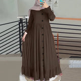 Casual Solid Puff Sleeve Ladies Kaftan Sundress ZANZEA Vintage Chiffon Dress Women 2023 Spring Ruffle Maxi Vestidos 618-0-Outfit
