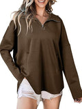 Collar Edgy Autumn And Winter Women's Neutral Style Street Trend Loose Collar Zipper Hat