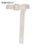 Korean Fashion Accessories Belt For Women Patchwork Pearl Solid Cut Out Minimalist Belts Female 2022 Summer