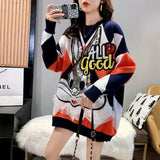 Loose Knitted Plus Size Sweaters Rabbit Sequins Women Autumn Winter Casual Female Pullover New Fashion Woman