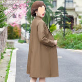 Spring New Mother Windbreaker Coat Loose Large Size Jacket Cardigan Middle-Aged Female Spring And Autumn Korean Version Of Foreign Style Coat-Outfit