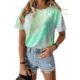 Dye T-shirt Short Sleeve Tops Tee 2021 Summer New Tee Shirts For Women Clothes Tie-dye Top Lady
