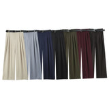 Women's Clothing 2025 New Fashion Comfortable With Belt High-Rise Double-Folded