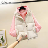 2021 Winter Women Sleeveless Vest Warm Plus Size 3XL Down Cotton Padded Waistcoat Female Mandarin Collar Vest