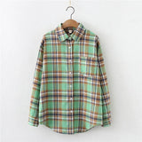 Style Plaid Shirts Women 2021 New Loose Design Blouse Lady Long Sleeve Blouses Cotton Casual Shirt Women Tops