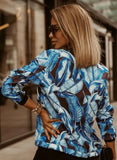 Print Zipper Long Sleeve