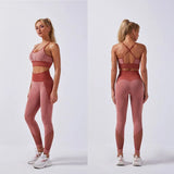 2 Piece Set Workout Clothes for Women Sports Bra and Leggings Set Sports Wear Women Gym Clothing Athletic Fitness
