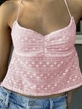 Floral White Crop Tops Fairycore 00s Retro Halter Camis Y2K Aesthetics Sexy Backless Mini Vest Summer Boho Beach Tank-Outfit