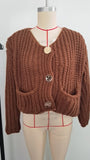 New autumn and winter 2024 women street fashion thick needle short cardigan coat-Outfit