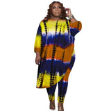 Two Piece Sets Plus Size 5XL Women Clothing Wholesale Loose Top Long Style Leggings Fall Clothes Tie Dye Print