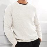 Toloer Only For The New Casual Men's Solid Color Top Sweater Knit