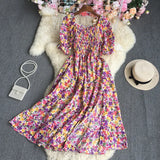 Broken Flowers Tighten Short-Sleeved Dress-Outfit