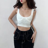 Sexy Knit Solid Color Small Vest Wool Knit Crop