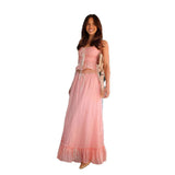 Women's Dress 2025 Summer Slings With Bows Sweet Blouse Folded Fairy Half-Dress Suit