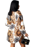 Casaul Retro Print Long Sleeve Shirt