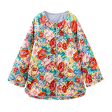 Women's Wear 2024 Autumn Floral Print Loose Quilted Cotton Padded Coat Women's Jacket-Outfit