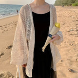 Women Hollow Out Thin Summer Sweet Preppy Style Ulzzang Solid All-match Korean Style Femme Simple Chic Daily Mujer