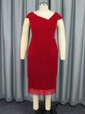 Asymmetrical Collar Sleeveless Tuxedo Party Ball Elegant Dress Dress Dress
