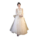 Evening Dress 2025 New Banquet Shown Thin 18-Year-Old Adult Piano Performance Art Examination Voice Dress