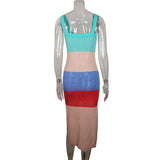 Summer INS Style Sexy Vacation Dress Sleeveless Suspension Slammed Side Opening Fork Dress Long Dress