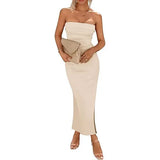 Women's Decoration Body Explosion With A Breast-Tight Waist Dress A Step Dress