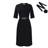 Women's Clothing 2025 Autumn New Solid Color V-Neck Button Temperament Elegant Solid Color Large-Size