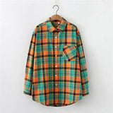 Style Plaid Shirts Women 2021 New Loose Design Blouse Lady Long Sleeve Blouses Cotton Casual Shirt Women Tops