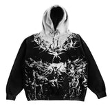 retro ins style women autumn hoodie new style personalized 3D printing pattern loose pullover couple hooded sweatshirt-Outfit