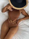 Toloer New Exterior Single Swimsuit Split Women's Swimsuit Pit Strip Fabric Strap Sexy Bikini B391Q-Outfit