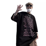 High Street Loose Letter Print Short-Sleeved T-Shirt Man Hip-Hop Pure Cotton Half-Sleeved