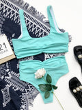 2 Piece Ruched High Waist